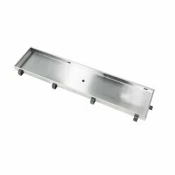 Dax Rectangle Shower Floor Drain 18 Gauge Brushed Stainless Steel Finish 12 X 3 3/8 Inches (RT0112)