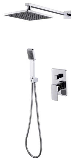 DAX Bathroom Rain Mixer Shower, Square Rainfall Shower Head System With Shower Trim And Hand Shower, Wall Mount, Chrome Finish (DAX-6813B-CR) -Bathroom Sales Shop Screenshot2023 06 16135353