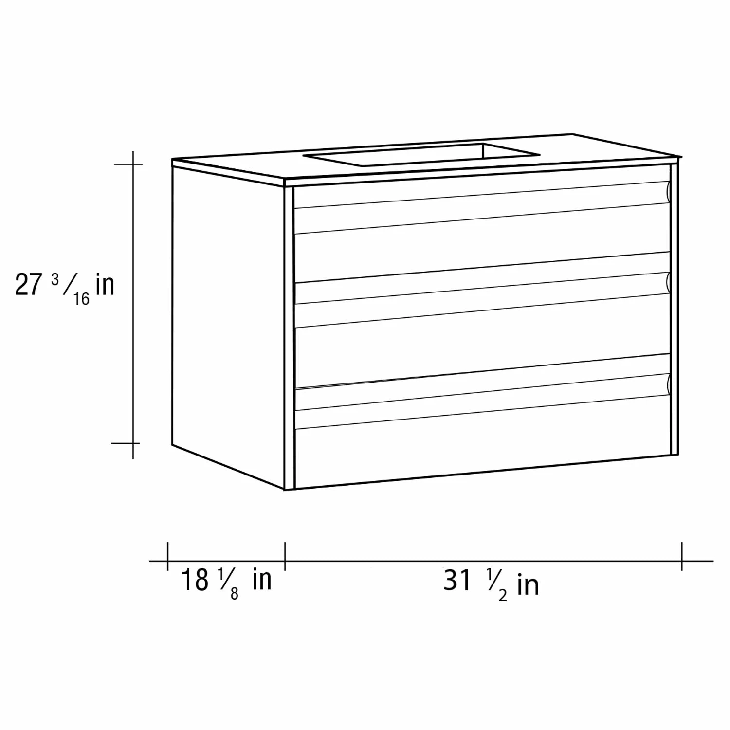 32" Single Vanity, Floor Mount, 3 Drawers With Soft Close, Cloud, Serie Barcelona By VALENZUELA 2 32" Single Vanity, Floor Mount, 3 Drawers With Soft Close, Cloud, Serie Barcelona By VALENZUELA - Image 2