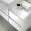 16" Lower Side Cabinet, Wall Mount, 1 Drawer Whit Soft Close, White, Serie Barcelona By VALENZUELA