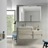 24" Single Vanity, Wall Mount, 2 Drawers With Soft Close, Cloud, Serie Barcelona By VALENZUELA