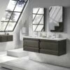 48" Single Vanity, Wall Mount, 2 Drawers With Soft Close, Cloud, Serie Barcelona By VALENZUELA