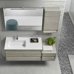28" Single Vanity, Wall Mount, 2 Drawers With Soft Close, Cloud, Serie Barcelona By VALENZUELA -Bathroom Sales Shop VBC6940310 33 e4605f05 e724 4488 8ca9 7877051e23e4