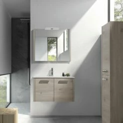 32" Single Vanity, Wall Mount, 2 Doors With Soft Close, Moon, Serie Nova By VALENZUELA