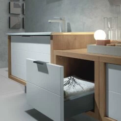 40" Single Vanity, Wall Mount, Drawer With Soft Close, Oak - White, Serie Tino By VALENZUELA -Bathroom Sales Shop VT00040000 85 377c7826 2461 4940 b021 5692fd866520