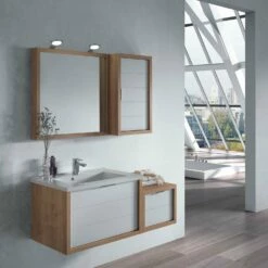 40" Single Vanity, Wall Mount, Drawer With Soft Close, Oak - White, Serie Tino By VALENZUELA -Bathroom Sales Shop VT00060000 4 bb3191df c509 414c 8fe5 9afec3ffd790