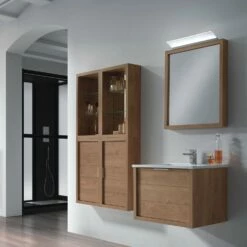 24" Single Vanity, Wall Mount, Drawer With Soft Close, Oak, Serie Tino By VALENZUELA -Bathroom Sales Shop VT00060800 1