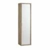 16" Tall Side Cabinet, Wall Mount, 1 Door With Handle Soft Close And Reversible Opening, Oak - White, Serie Tino By VALENZUELA