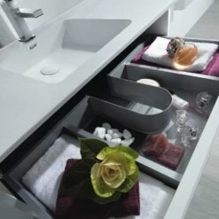 28" Single Vanity, Wall Mount, 2 Drawers With Soft Close, White Glossy, Serie Dune By VALENZUELA -Bathroom Sales Shop VUB208010M 95c2e15c 4e47 4814 b7dc 91dcbcc15675