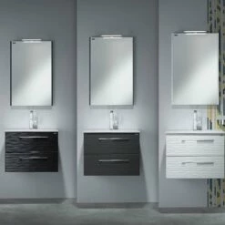 32" Single Vanity, Wall Mount, 2 Drawers With Soft Close, Grey, Serie Dune By VALENZUELA -Bathroom Sales Shop VUG206020M 753a08ff 407b 4f39 9055 6b283c3c2070