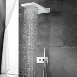 DAX Stainless Steel Shower System Thermostatic Mixer 3 Funtions Chrome Finish (DAX-9003-CR)