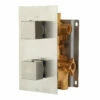 DAX Square Concealed Valve. Thermostatic Mixer With 2/3 Function Diverter. Brushed Nickel Finish (DAX-1054-SQ-BN)