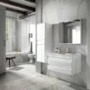 40" Single Vanity, Wall Mount, 2 Drawers With Soft Close, White, Serie Barcelona By VALENZUELA